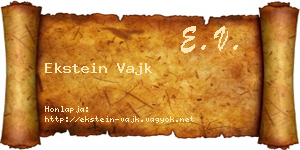 Ekstein Vajk névjegykártya